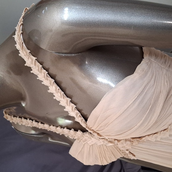 Vintge 80's look silk chiffon maxi dress - Picture 4 of 4